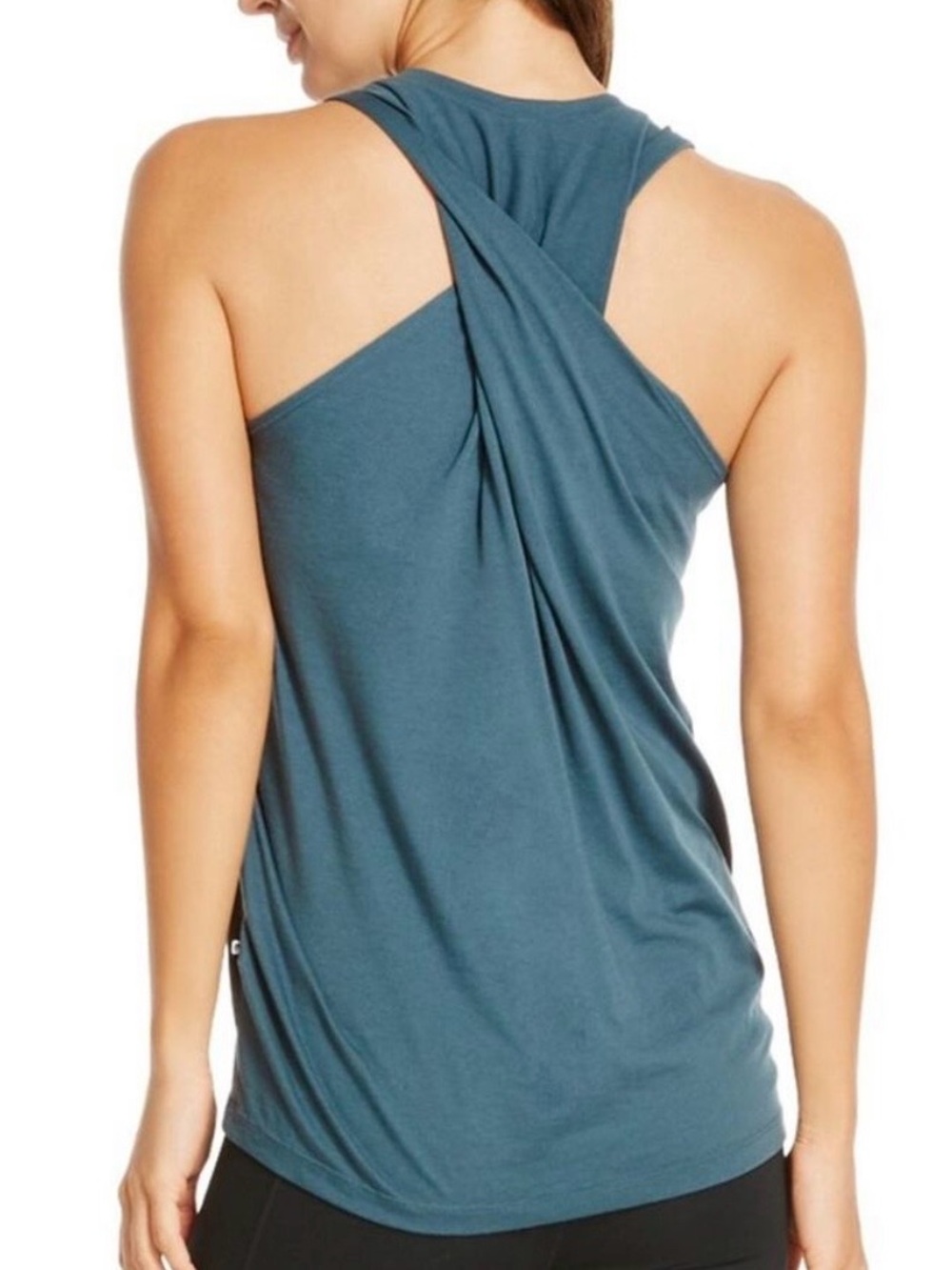 Fabletics Teal Pryor Twist-Back Active Tank Top Size Medium